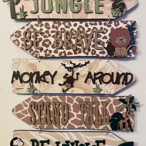 Safari wall sign, Wooden plaques for wall, safari themed wall decor, jungle wall decor, wooden wall plaque, safari direction sign