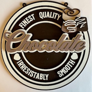 Letrero de chocolate, letrero de chocolate retro, letrero de tienda de chocolate, letrero de sala de juegos, regalo para casa nueva, regalo retro