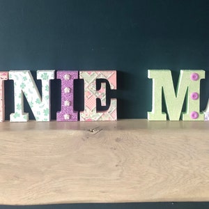 Wooden letters, girls wooden wall letters, wooden standing letters, 15cm wooden letters, wooden letters, christening gift, naming ceremony image 8