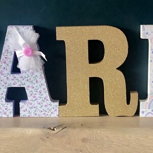 Wooden letters, girls wooden wall letters, wooden standing letters, 15cm wooden letters, wooden letters, christening gift, naming ceremony image 6