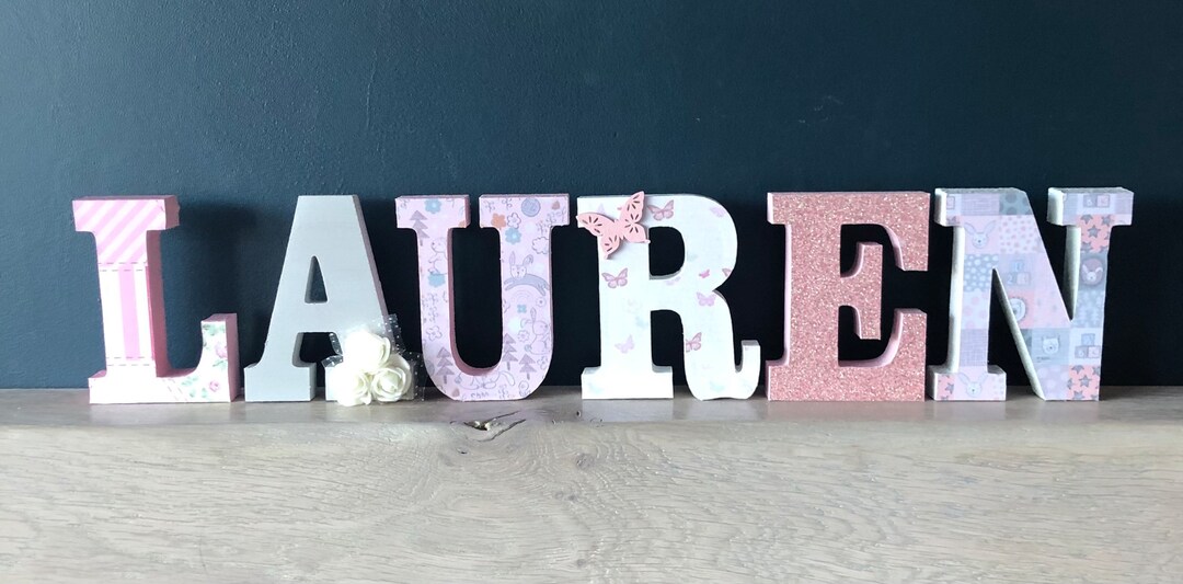 Pink Wooden Letters Nursery Wooden Names Children's Etsy