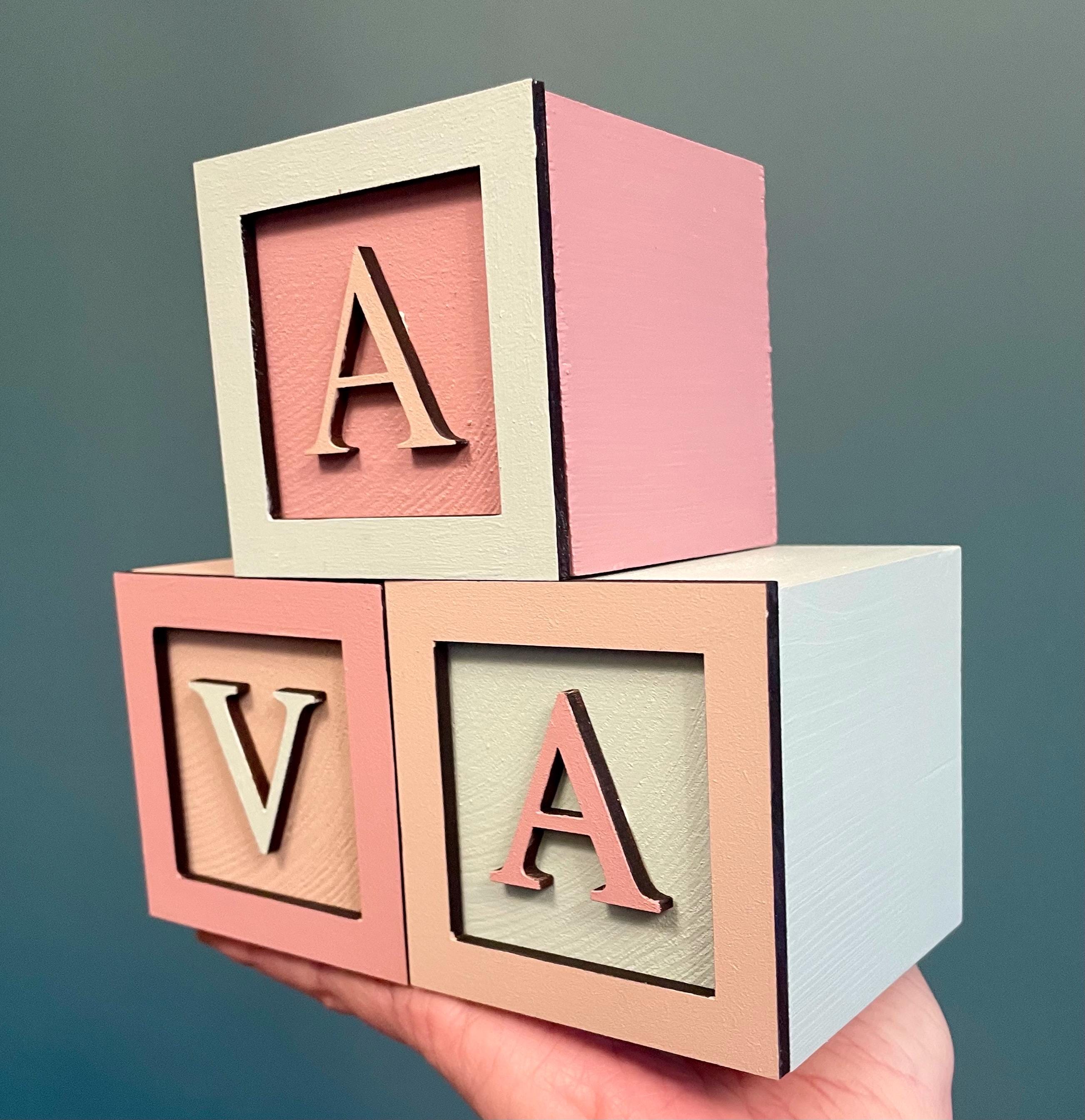 Baby Name Blocks, New Baby Gift, 7cm Name Blocks, Baby Nursery Decor - Etsy
