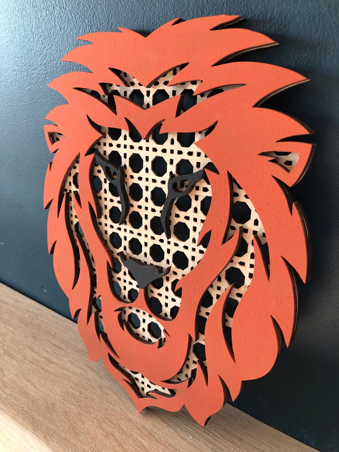 Rattan Effect Wall Art Rattan Effect Lion Rattan Nursery Etsy