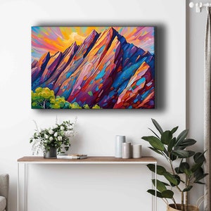 Colorado Art Boulder Flatirons Canvas Wall Home Office Decor Hiking Climbing Gift, Housewarming Gift, Colorado Souvenir, Gift for Climbers