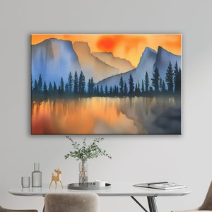 Yosemite Wall Art Canvas National Park Art Mountain Wall Art Yosemite Art Print Yosemite Painting California AI Wall Art Yosemite Wall Decor