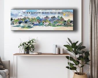 4000 Footer, NH48, NON-TRACKER, Personalized White Mountains Art, New Hampshire Peaks, NH High Points, New England, Hiker Gift, Peak Bagger