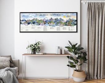 Colorado Fourteeners Canvas Wall Art, Framed Progress Tracker, 58 CO 14ers, Colorado Wall Art, Gift For Dad, Mom, Hiker, Friend, Home Decor