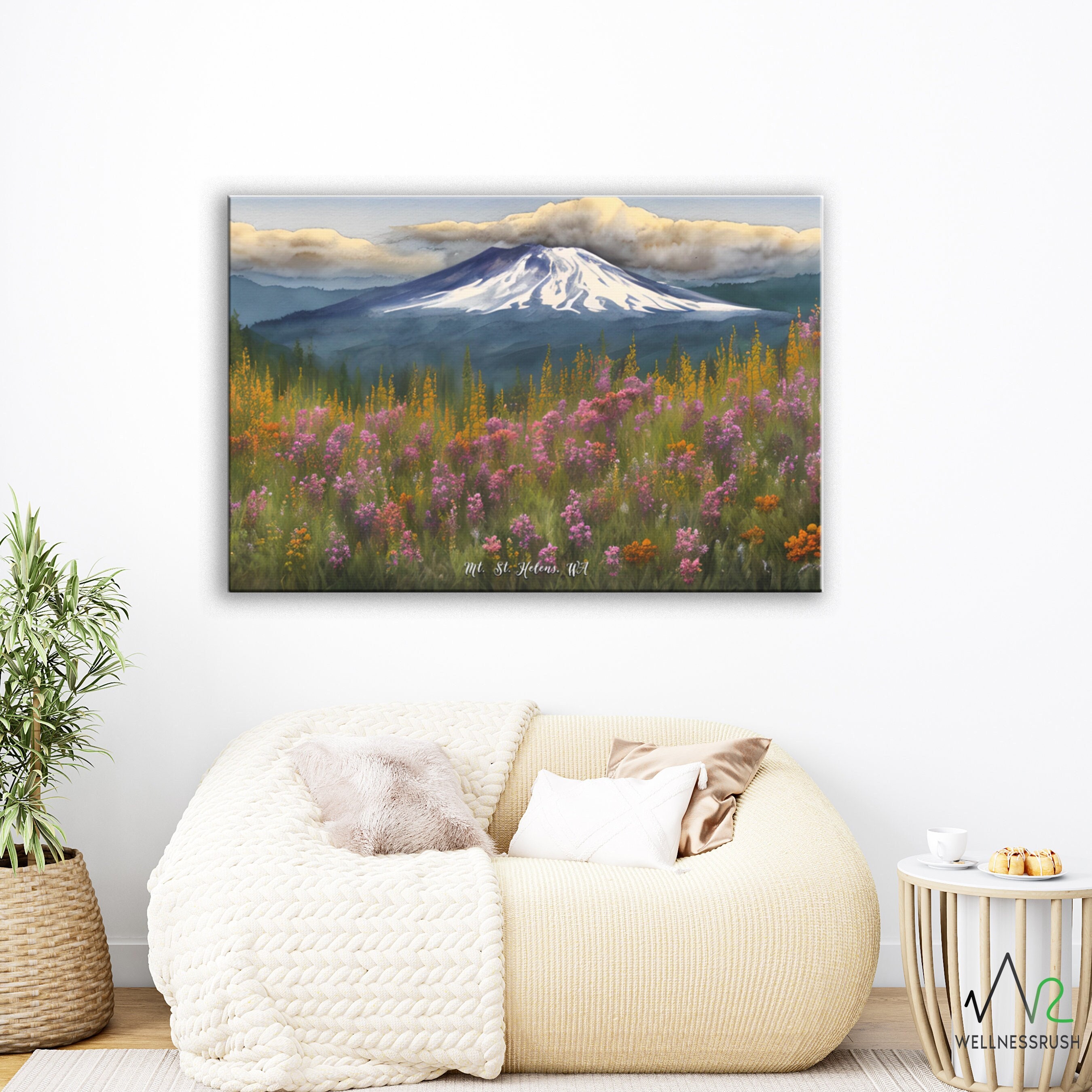 Mount St. Helens Washington Home Wall Decor, Pacific Northwest Mountain Art, Gift For Hiker, Dopamine Maximalist Boho Decor, Apartment Decor