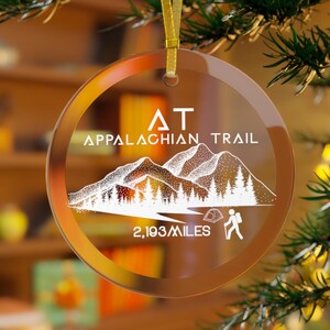 Appalachian Trail - AT Georgia to Maine Thru-Hike Glass Ornament Decor Souvenir, White Blazer Thru Hiker&#39;s Gift, Mountain Hiker Ornament