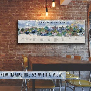 Personalized New Hampshire 52 with A View Progress Tracker Canvas Wall Art, Peak Bagger, White Mountains, Birthday Gift, Anniversary Gift