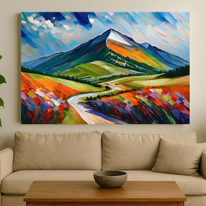 Mount Bierstadt Colorado Wall Art, Vibrant 14er Mountain Canvas Print, Rustic Cabin Décor, Hiking & Nature Lover Colorado Gift, Office, Home