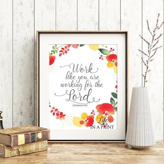 Scripture Printable Wellness Verse Wellness Quote Wellness Print Wall Art Decor Poster Typography Digital Colossians 323 Wl01 -