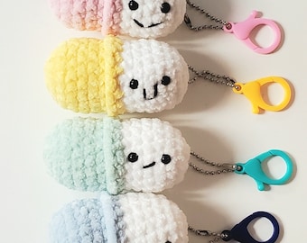 Crochet Pill Plushie Keychain, Nurse Gift, Chenille Softy