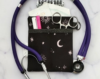 Nurse Scrub Pocket Organizer • Nurse Organizer. Nurse Gift, Nurse Graduation Gift, Clinical, RN, CNA, LPN, Vet Tech • Moon stars, Celestial