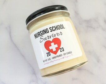 Nursing Graduation Gift • Graduate Nurse Candle • Graduation Gift for Nurse • Nursing Student Gift • Personalized Candle • Pick Your Scent