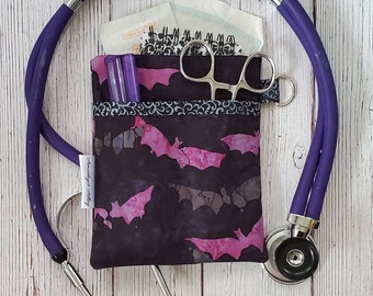 Nurse Scrub Pocket Organizer • Nurse Organizer. Nurse Gift, Nurse Graduation Gift, Clinical, RN, CNA, LPN, Vet Tech • Halloween Bats!