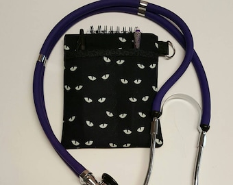 Nurse Scrub Pocket Organizer! Purse organizer. Nurse Gift, Graduation, Clinical, RN, CNA, LPN, Vet Tech. Glow in the Dark Cat Eyes!