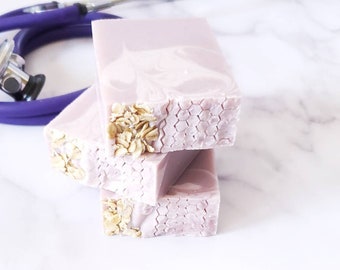 Chill Pill Goat Milk Artisan Soap • Soap for Nurses, Healthcare Workers, Colloidal Oats • Lavender, Oats & Honey Scent, Nurse Gift