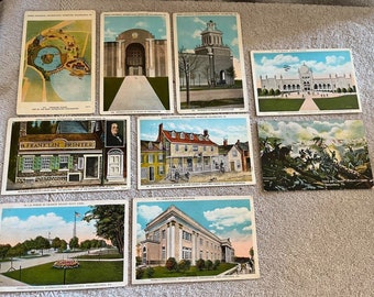 Lot de 9 cartes postales vintage Philadelphia PA 1926 Sesqui-Centennial International Expo