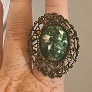 C1940s Adjustable Statement Ring 1.75" image 1
