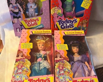 RARO lotto di 4 bambole Creata Todays Girls Vtg degli anni '80 NIB Barbie Clones