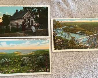 Lotto di cartoline Lake Taneycomo 3 Missouri MO ~ anni '30