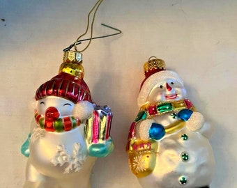 2 ornamenti: ornamento per albero di Natale del pupazzo di neve Fitz Floyd e pupazzo di neve UT