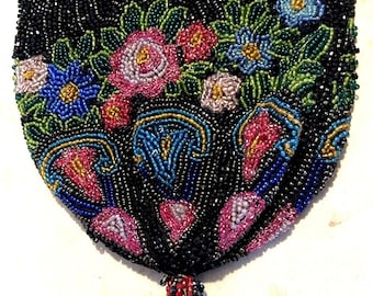 Antique Beaded Purse Reticule Needs Drawstring/Handles Restored
