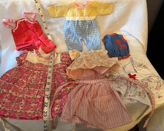 Lot of Vintage Doll Clothes Small to Medium (bigger than Barbie) 1960's 1970's