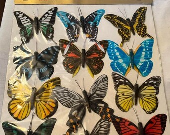 Beauti Butterfly FARFALLE Abbellimenti artigianali Ornamenti Lotto di 12 NIP