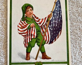 Carte postale patriotique Bernhardt Wall 1911 de la Saint-Patrick