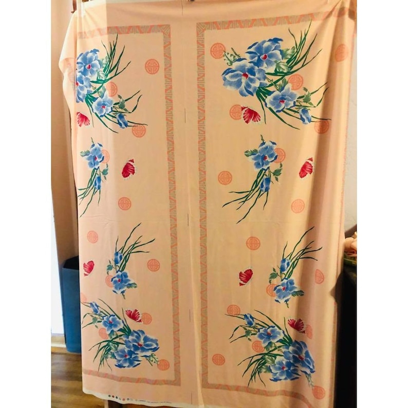 Vintage Fabric Asian Stretch Nylon Lorber Industries California PINK DOUBLE