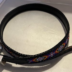 Brighton Beaded Western Native American Belt Native American Beadwork Belt 620DIA – NativeLeather main image 2