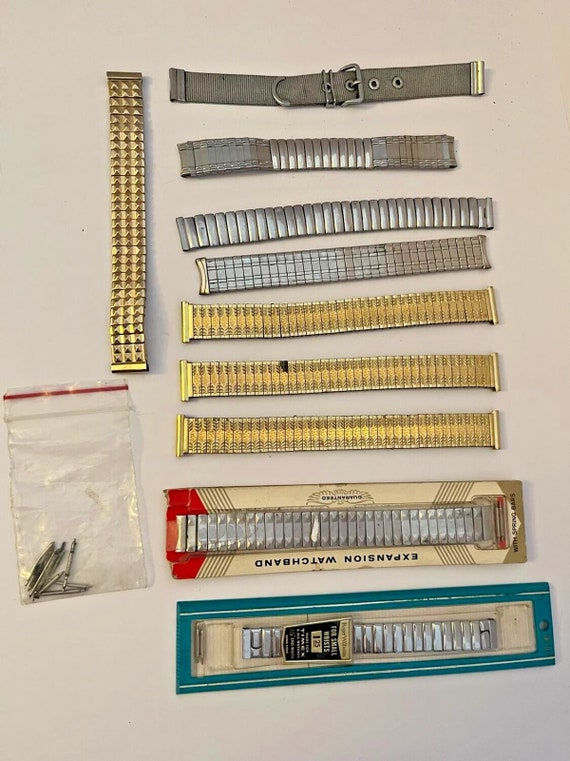 Lot of Vintage Watch Band Stainless Stretch Mens &