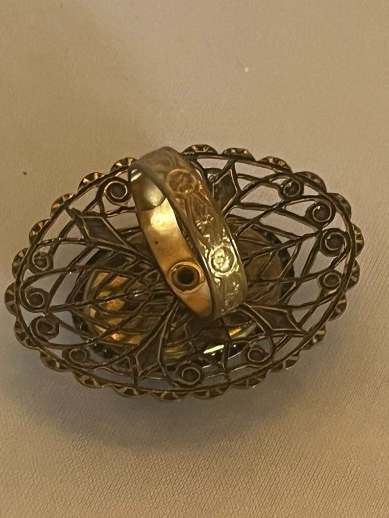 C1940s Adjustable Statement Ring 1.75" image 3
