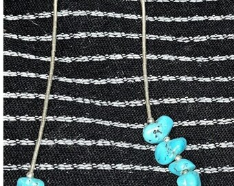 Northwest Native Artisan Made Silver Necklace Turquoise