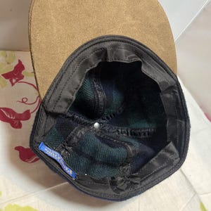 VTG Pendleton Blue Green Tartan Plaid Trucker Baseball Cap Hat Men's Suede Bill zdjęcie 4