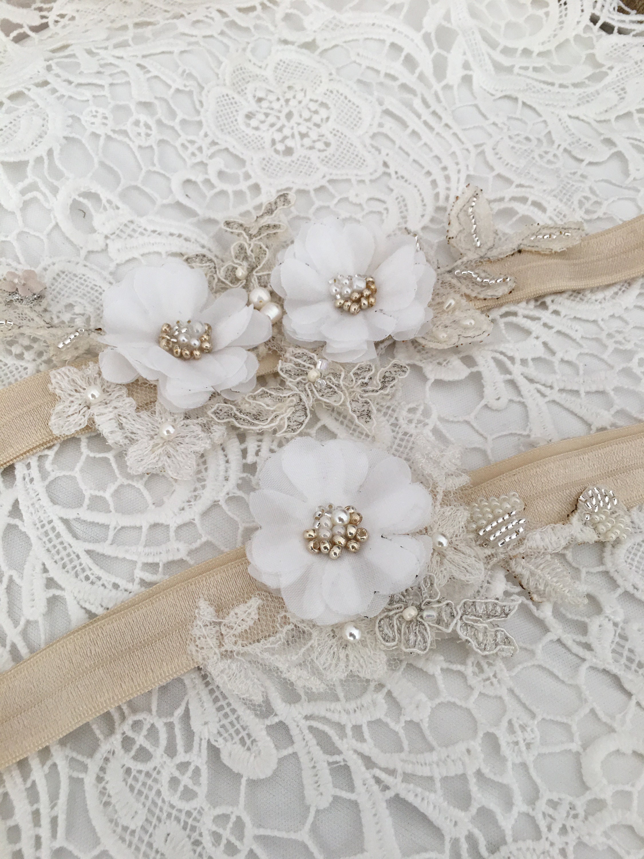 Floral Wedding Garter Set Ivory Garter Set Wedding Garter Set - Etsy