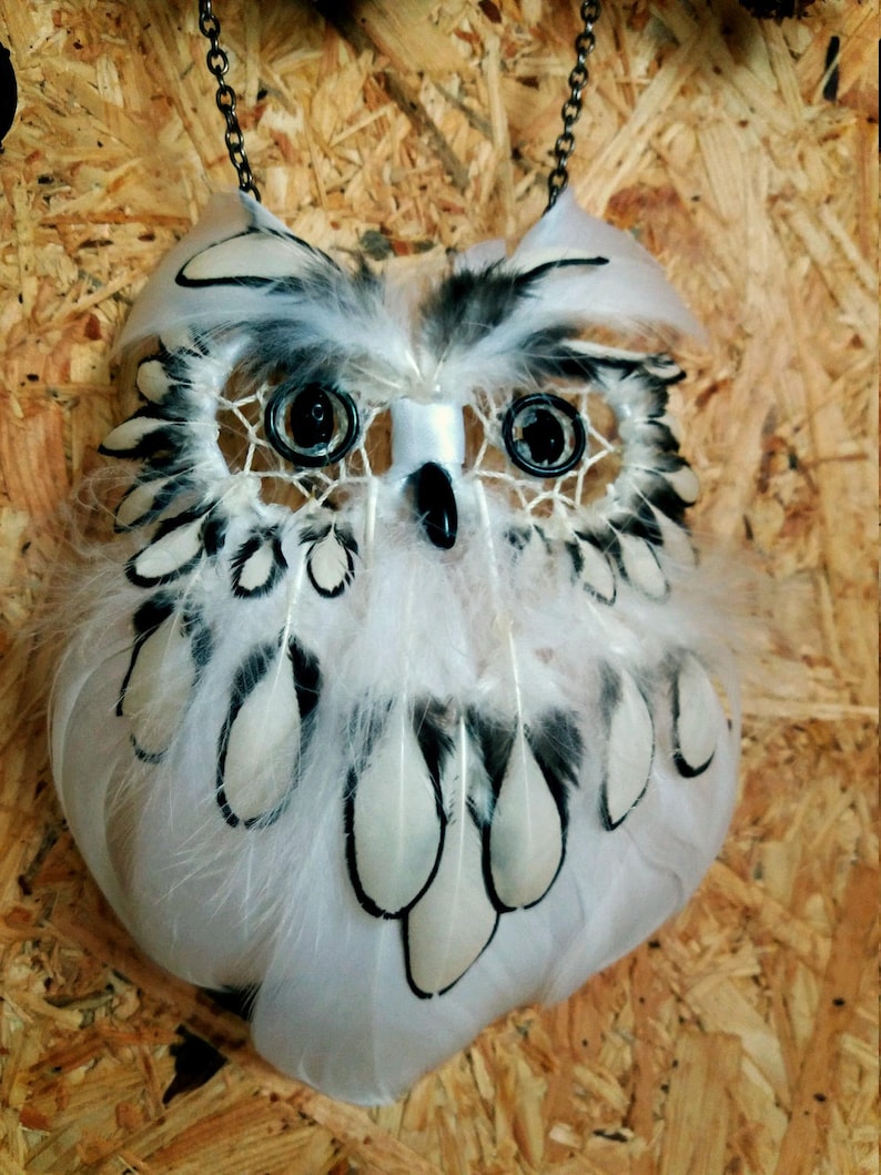 Owl DreamCatcher White dream catcher Animal Dreamcatcher Boho | Etsy