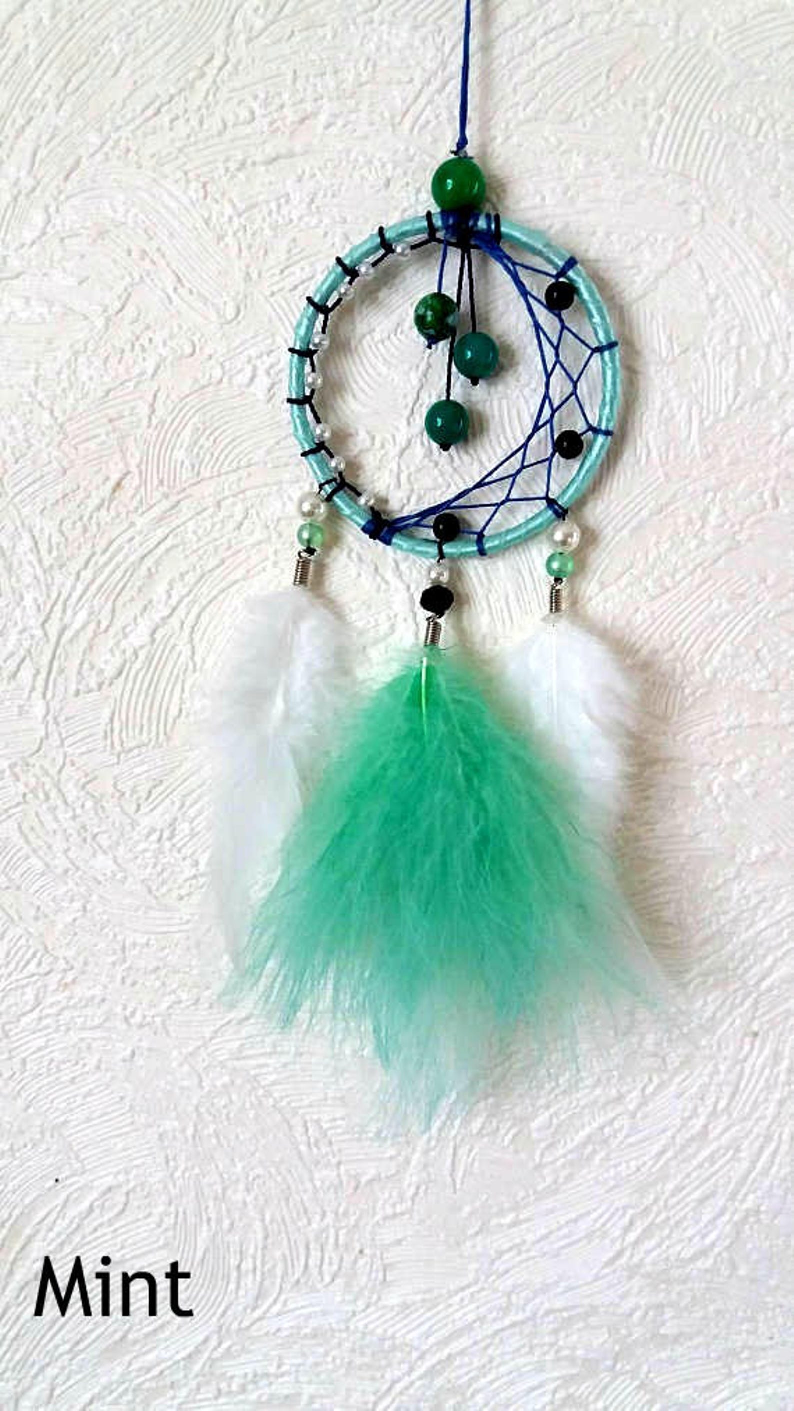 Blue Dreamcatcher Small Dream Catcher Car Hanging Car Dream Etsy