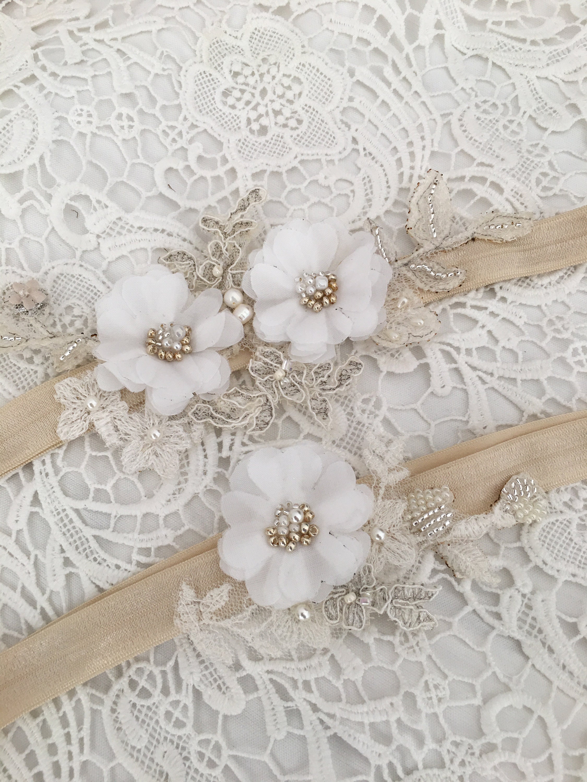 Floral Wedding Garter Set Ivory Garter Set Wedding Garter Set - Etsy