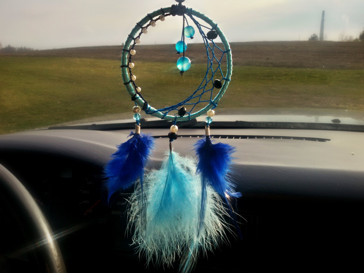 Blue Dreamcatcher Small Dream Catcher Car Hanging Car Dream Etsy