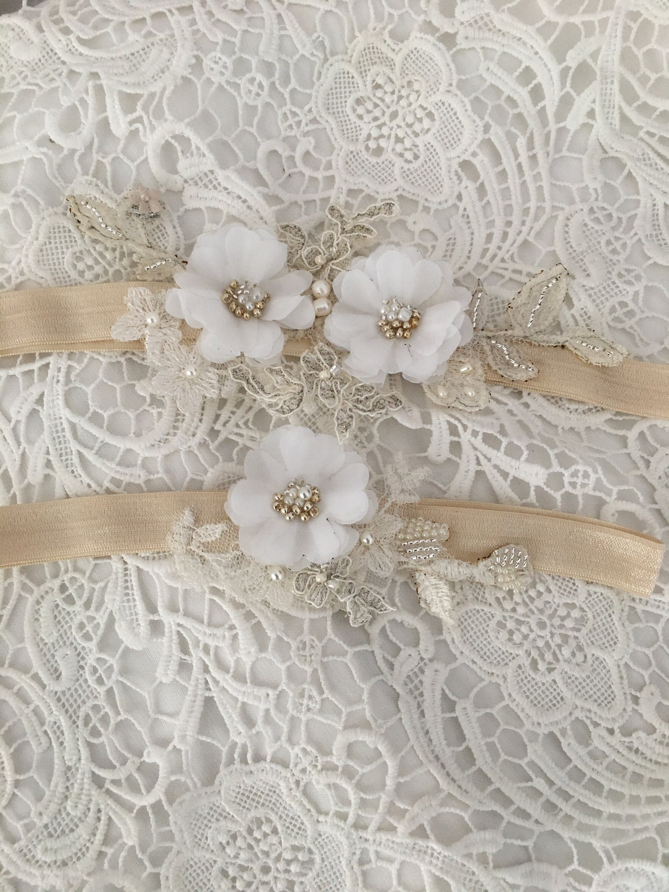 Floral Wedding Garter Set Ivory Garter Set Wedding Garter Set - Etsy