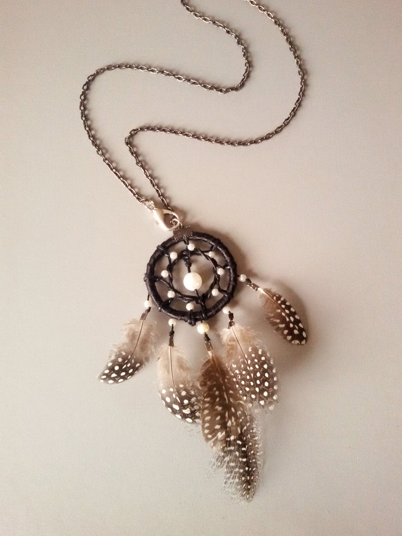 Black dream catcher necklace dream necklace gift for her Etsy