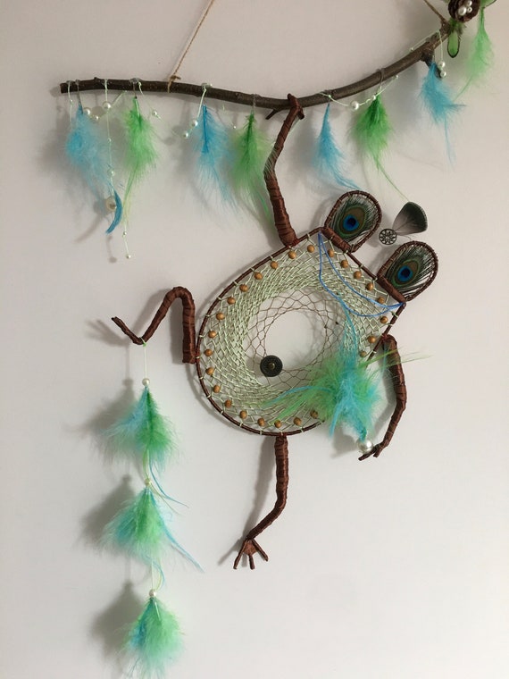 Big Frog Dreamcatcher Animal Dream Catcher Peacock Bohemian - Etsy Big Frog Dreamcatcher Animal Dream Catcher Peacock Bohemian - Etsy