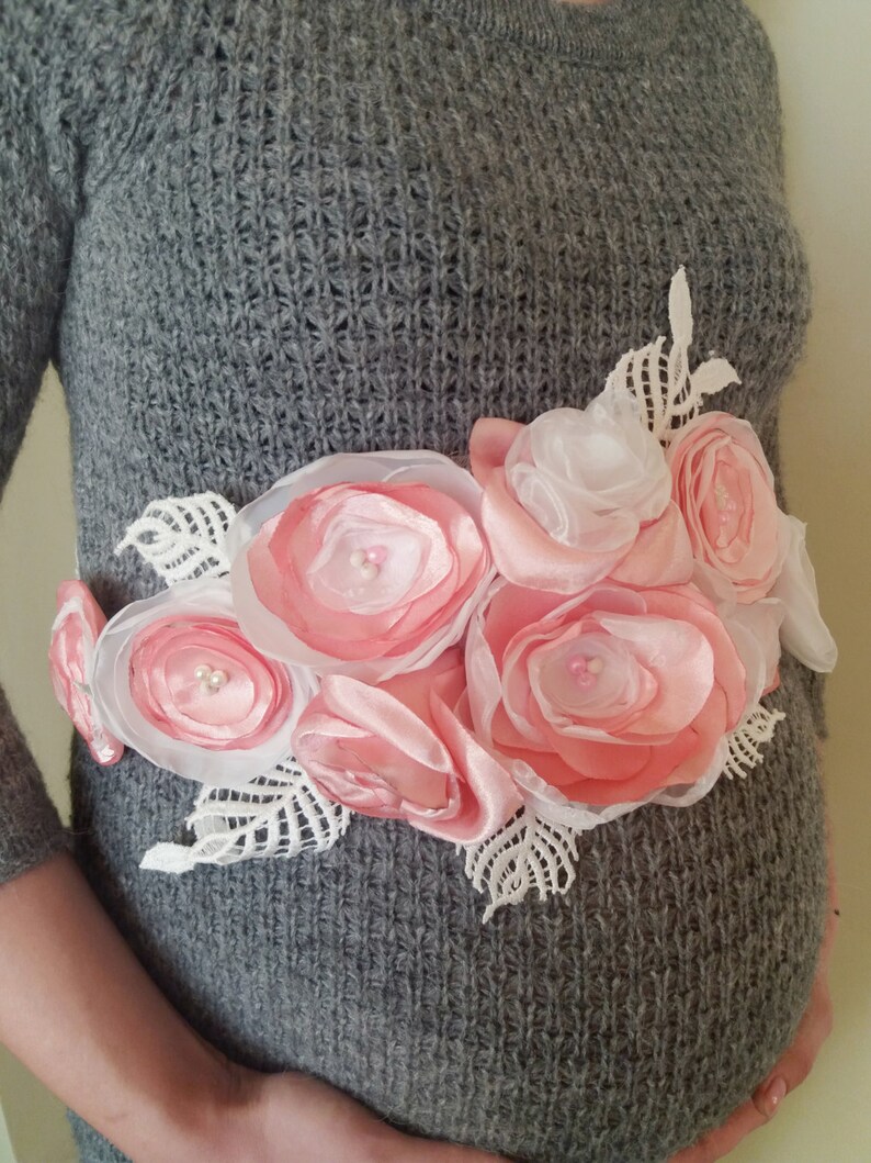 Pink Maternity Belt Sash Belt Wedding Belt Floral Belt Flower Etsy