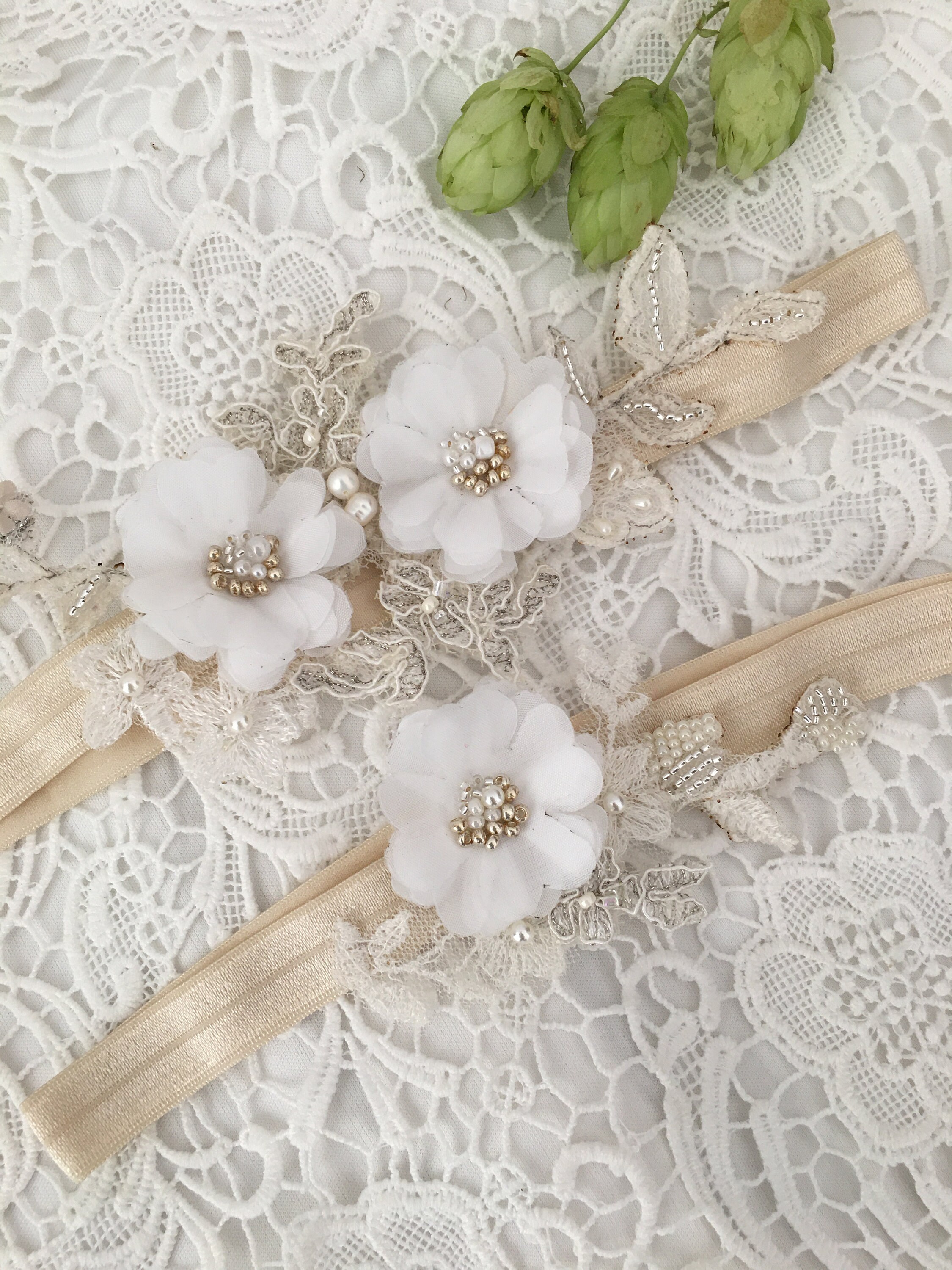 Floral Wedding Garter Set Ivory Garter Set Wedding Garter Set - Etsy