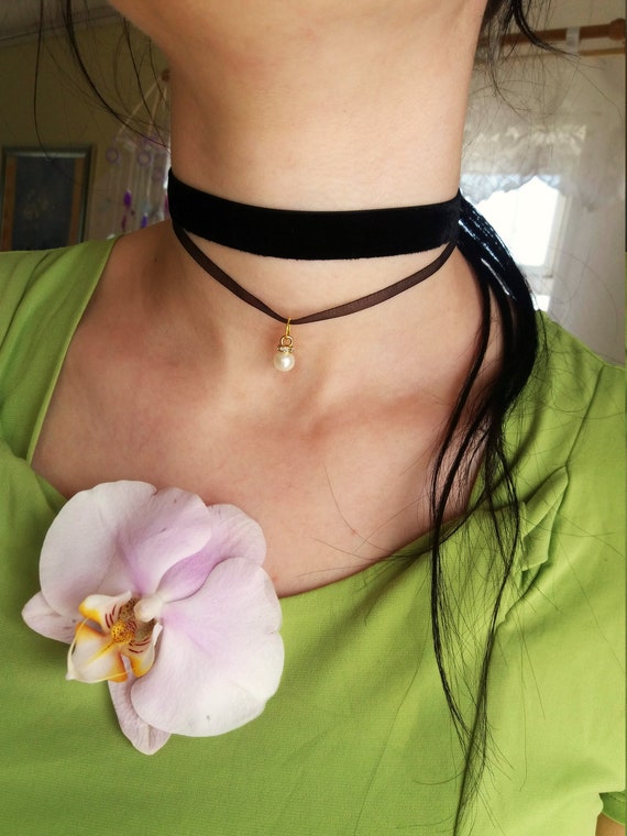 Black Velvet Charm Pendant Choker Necklace Gothic Handmade Retro Jewelry Hot FT 