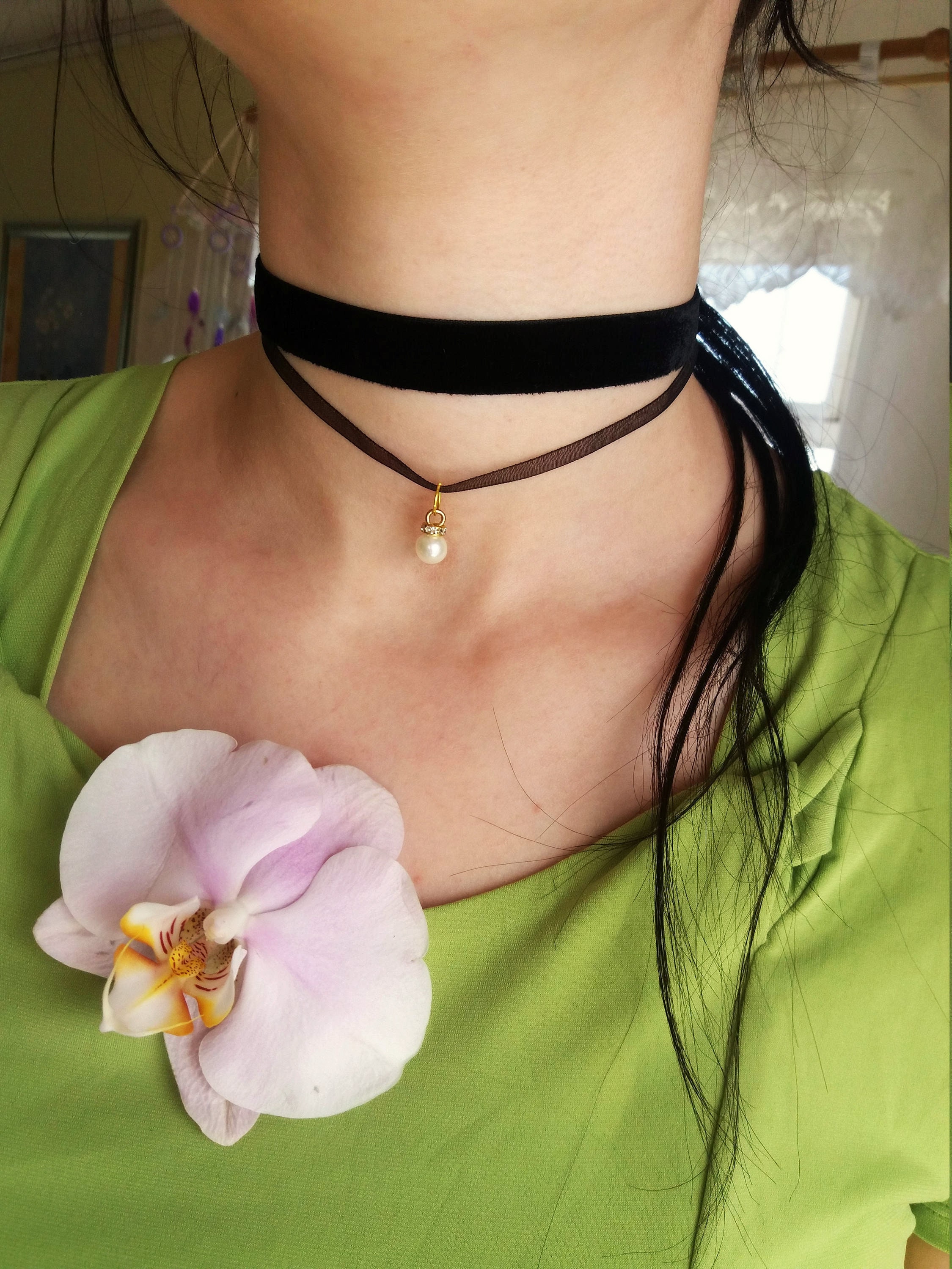 Black Velvet Choker Necklace Velvet 