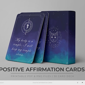 Positive Manifestation Card Deck, Digital Tarot Deck, Affirmation Cards, Astrology Reading, Playing Cards, Mindfulness Card, Oracle Deck